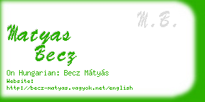 matyas becz business card