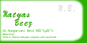 matyas becz business card